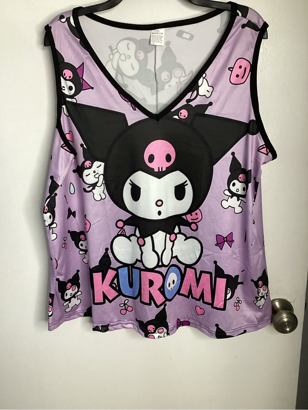 NWOT Kuromi Sleeveless Graphic Tank - Lavender & Black 2XL